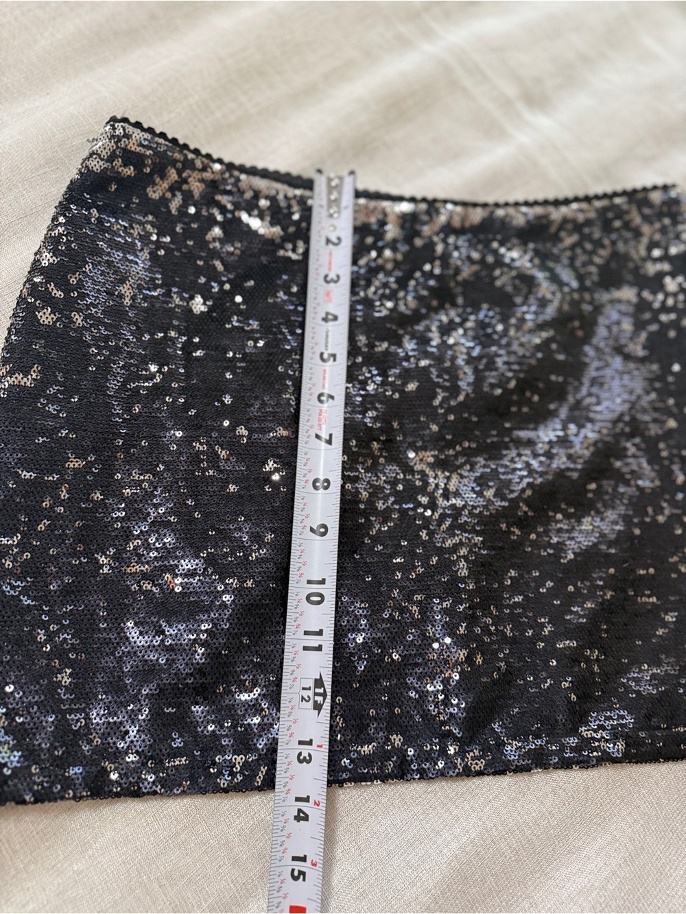 Black Sequin Micro Mini Skirt - M - Picture 6 of 8